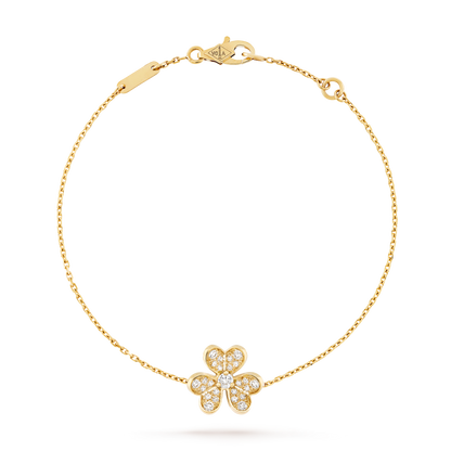 Gold Diamond Clover Bracelet – Luxury Four Leaf Clover Chain Bracelet for Women