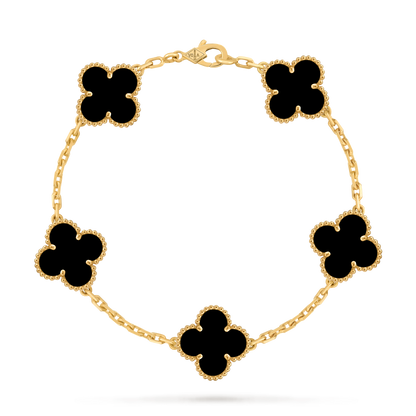 Gold Open Clover Bracelet – Luxury Lucky Clover Chain Bracelet for Women